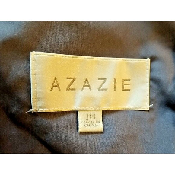 Azazie Juniors 14 Temeka A Lined Ruched Chiffon Dress Color Stormy Prom Wedding - Picture 11 of 13